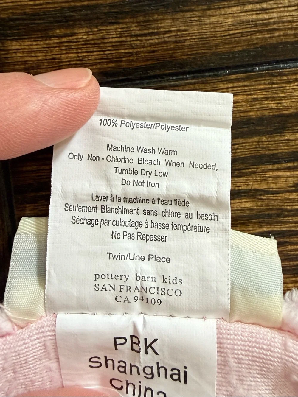 Pottery Barn Kids Chamois Light Pink Twin Duvet